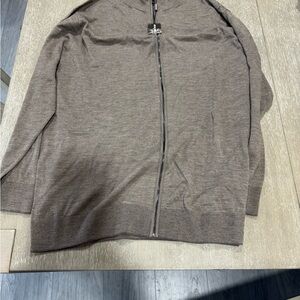Michael Kors Men's Taupe Zip-Up Sweater